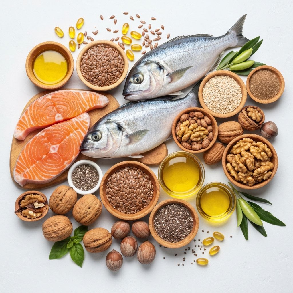 Omega-3 sources like fish and nuts